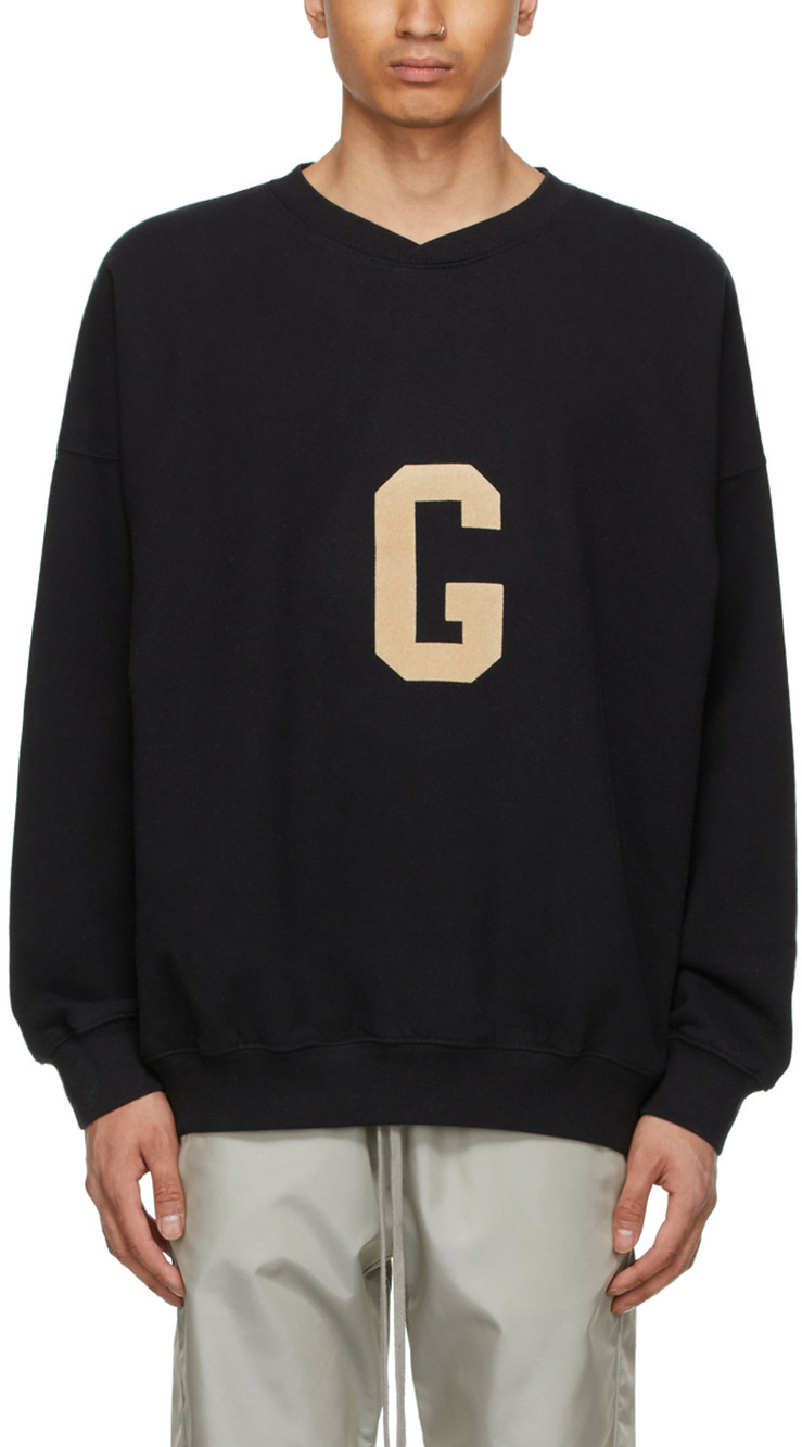 Fear Of God Classic Black G Logo Sweatshirt Size M